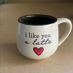 Demdaco Cream and Red Coffee Mug